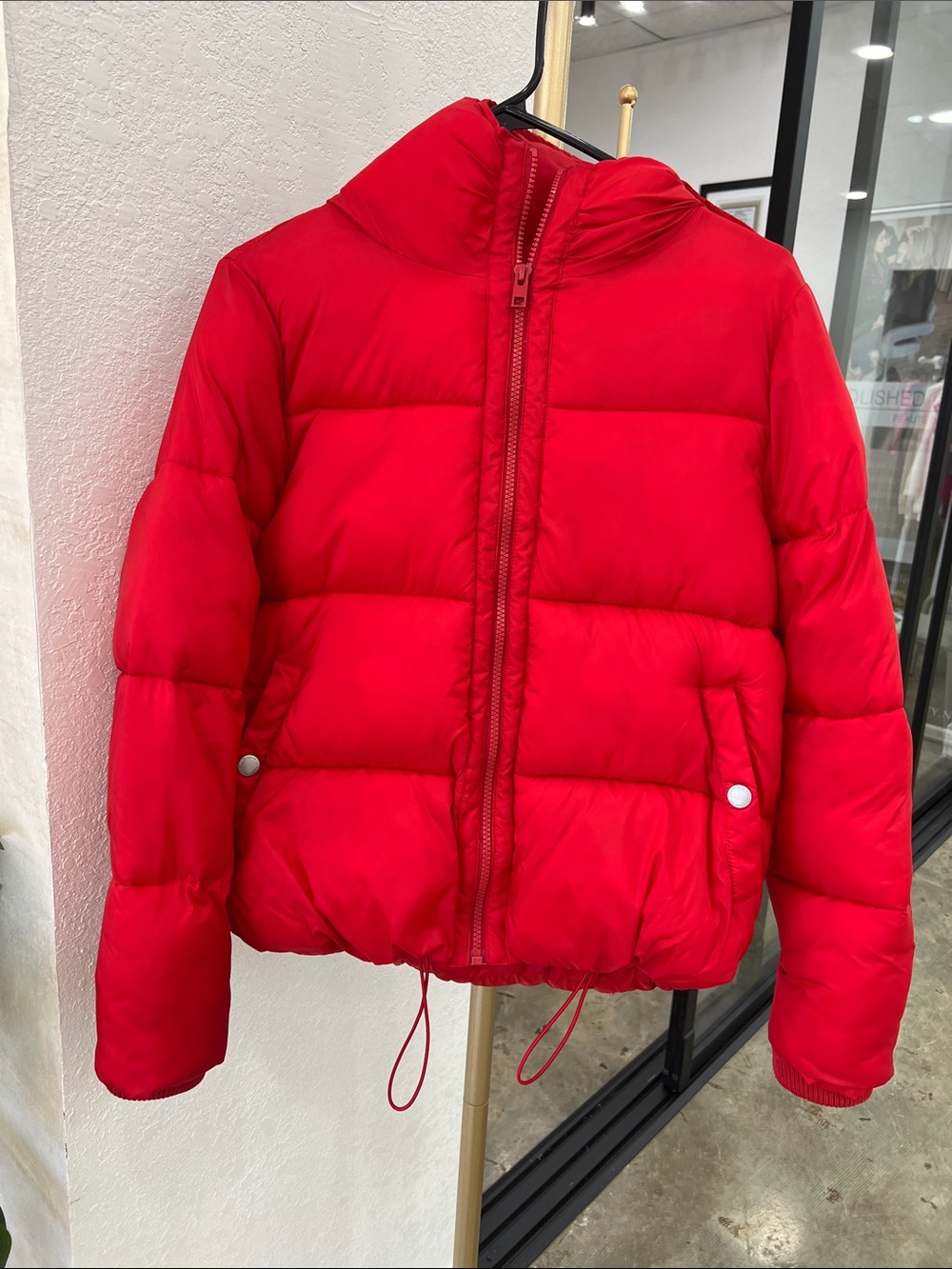 American Eagle Red Puffer Jacket Size S